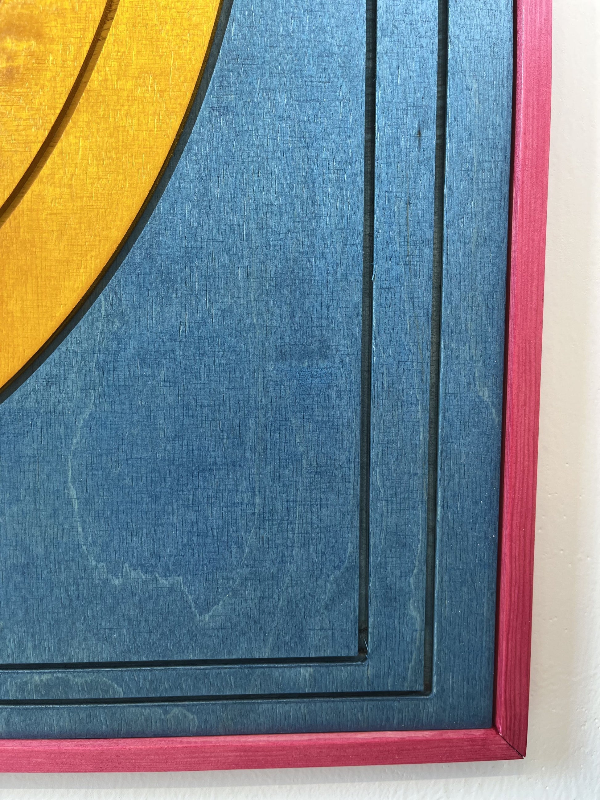 Struktura barwionego drewna w dekoracji ściennej DAWN, nowoczesny geometryczny design